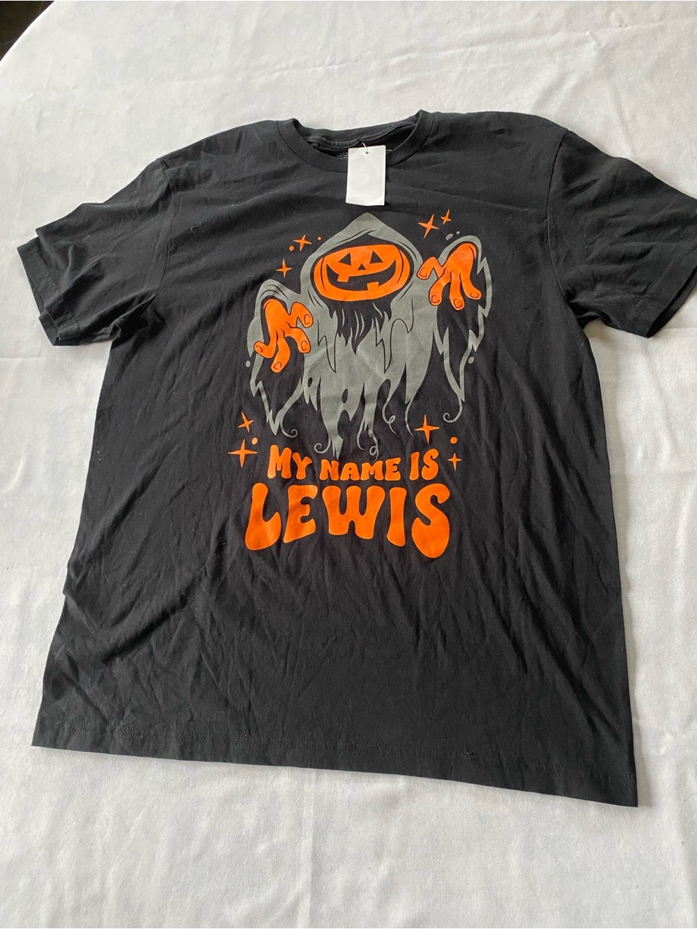 New Halloween “My Name is Lewis” Black T-shirt Size Adult Medium